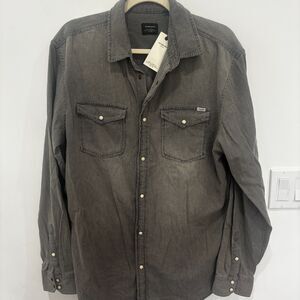 Jack & Jones Slim Fit Denim Shirt Grey Wash NWT Men’s Size XL